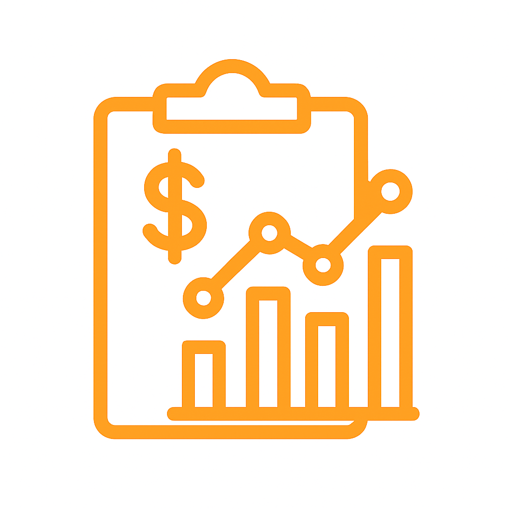 Cost tracking and budget management icon